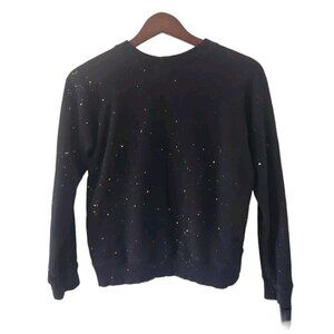 Monrow Black Glitter Sweater Sweatshirt Women Size XS